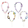 HOBBIESAY 4Pcs 4 Style  Acrylic Beaded Mobile Phone Lanyard Wrist Strap AJEW-HY0001-27-1