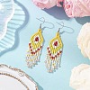 Natural Sunstone Rhombus Dangle Earrings EJEW-MZ00567-07-1