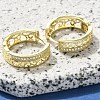 Brass Clear Cubic Zirconia Hoop Earrings EJEW-M047-23G-2