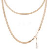 4Pcs Brass Flat Snake Chain Necklaces for Women Men NJEW-BBC0001-38-1