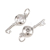 Brass Micro Pave Clear Cubic Zirconia Pendants KK-H292-12P-2