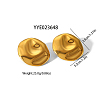 Vintage Stainless Steel Flat Round Earrings for Women SU5011-2-2