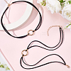 Alloy Ring Link Black Faux Suede Choker Necklaces NJEW-WH20002-11E-3