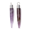 Natural Amethyst Brass Pointed Pendants G-B025-02P-03-2