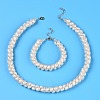 Natural Cultured Freshwater Pearl Beads Necklaces & Bracelets Jewelry Sets SJEW-N039-01-4