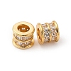 Brass Micro Pave Clear Cubic Zirconia European Beads KK-F898-12G-1
