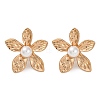 Alloy & Plastic Pearl Stud Earrings for Women EJEW-U028-08G-2