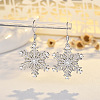 Snowflake Brass Micro Pave Clear Cubic Zirconia Dangle Earrings FS-WG5A986-01-1