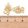 Brass Micro Pave Pink Cubic Zirconia Pendants CU-E003-11G-B-3