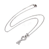 Non-Tarnish 304 Stainless Steel Heart Skeleton Key Pendant Necklace for Women STAS-E154-16P-2