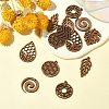 16Pcs 8 Styles Natural Wood Pendants WOOD-CJ0001-71-6