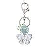 3Pcs 3 Colors Butterfly & Flower Acrylic Pendant Keychain KEYC-JKC00988-4