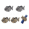  4Pcs 2 Colors Fish Shaped Brass Beads KK-NB0002-96-1