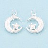 925 Sterling Silver Moon with Star Charms STER-N016-93S-1