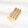 Brass Micro Pave Cubic Zirconia Cuff Rings for Women LS-RJEW-K312-01B-G-3
