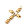 304 Stainless Steel Rhinestone Pendants STAS-B128-09G-05-2