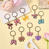 9Pcs 9 Styles PVC Plastic Bowknot Keychains KEYC-YW0001-24-2