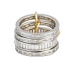 Brass Micro Pave Cubic Zirconia Plain Band Finger Rings for Women RJEW-P160-01H-P01-4