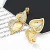 Rack Plating Brass Micro Pave Clear Cubic Zirconia Stud Earrings for Women EJEW-C125-21C-G-3