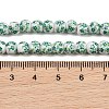 Handmade Flower Printed Porcelain Ceramic Beads Strands PORC-M005-6mm-07-3