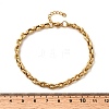 304 Stainless Steel Coffee Bean Chain Bracelets for Women BJEW-B140-01B-G-5