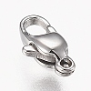 Tarnish Resistant Polished 316 Surgical Stainless Steel Lobster Claw Clasps X-STAS-Z013-12P-3