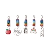 5Pcs Teachers' Day Alloy Pendant Decoration HJEW-TA00326-1