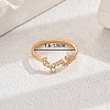 Shiny Brass LOVE Ring with Cubic Zirconia for Women Casual Holiday OT5986-7-1