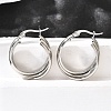 201 Stainless Steel Twist Hoop Earrings EJEW-Q026-04P-4