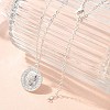 304 Stainless Steel Flat Round Cameo Pendant Cable Chain Necklaces for Women STAS-Z108-02S-02-2