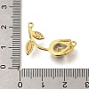 Brass Cubic Zirconia Rose Flower Connector Charms KK-R0002-26G-02-3