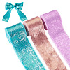 3Pcs 3 Colors 5 Yards Single Face Sparkle Satin Frayed Ribbon SRIB-TA0001-20-2