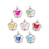 7Pcs Alloy and Glass Pendants PALLOY-JF03366-02-1