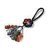 Flower Dyed Natural Gemstone Braided Thread Pendant Decorations HJEW-K046-04A-3