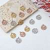 5Pcs Brass Micro Pave Clear Cubic Zirconia Pendants ZIRC-SZ0003-33C-3