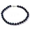 Star Cut Round Natural Jade(Dyed & Heated) Beaded Necklaces for Women G-B122-03A-1