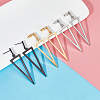 ANATTASOUL 3 Pairs 3 Colors Alloy Hollow Out Triangle Dangle Stud Earrings for Women EJEW-AN0003-03-7