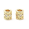 Column Brass Micro Pave Clear Cubic Zirconia European Beads KK-L237-017G-1