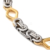 304 Stainless Steel Rhombus Byzantine Chain Bracelets BJEW-B078-143GP-2