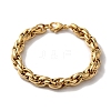 PVD Vacuum Plating 201 Stainless Steel Rope Chain Bracelets for Women Men BJEW-H612-01G-1