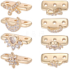 12Pcs 4 Styles Brass Micro Pave Clear Cubic Zirconia Spacer Bars KK-BBC0018-95-1