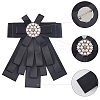 Bowknot Tie Polyester Rhinestone Brooches JEWB-WH20006-12-5