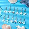 6 Pairs 6 Styles Natural Trochid Shell Dangle Earrings EJEW-JE06082-2