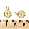 Rack Plating Brass Clear Cubic Zirconia Charms KK-M293-10G-3