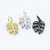 Eco-Friendly Brass Micro Pave Cubic Zirconia Charms KK-P133-04-NR-1