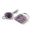 Natural Amethyst Pendants G-E580-01P-09-4