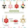  8Pcs 4 Colors Brass Enamel Pendants KK-NB0002-65-5