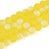 Frosted Transparent Glass Beads Strands GLAA-T032-T6mm-MBB12-1