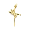 Cross Shape Rack Plating Brass Pendant KK-M079-03G-1