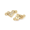 SHEGRACE Brass Micro Pave Clear Cubic Zirconia Connector Charms XGRQ3P757-597G-2
